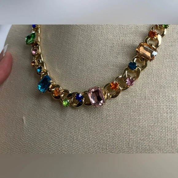 Rhinestone Cuban Link Necklace - Picture 7 of 8